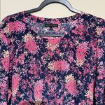 🎄Napa Valley Pink and Navy Floral Long Sleeve Top Size L Photo 5