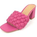 Seychelles  Fuschia Braided Connoisseur Open Toe Heels Size 7 Photo 0