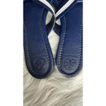 Tory Burch Navy Blue Leather Sandals with White Straps Photo 3