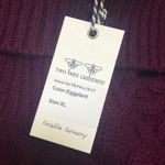 Two Bees Cashmere NWT Ribbed Cashmere Turtleneck Sweater XL Purple Photo 4