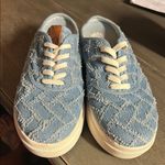 Yellow Box  Denim Blue Slip-Ons platforms. Photo 1