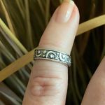 Moon & Stars Thick Wide Band Toe Ring Silver Photo 1