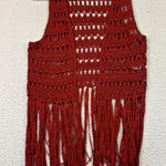 Umgee Cutout Western Bohemian Boho Fringe Crochet Cardigan Vest Womens Size S Photo 0