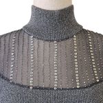 Cable & Gauge  Silk Sleeveless Silver Mock Neck Photo 2