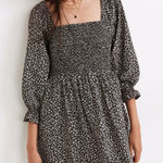 Madewell  Lucie Smocked Milkmaid Ditsy Floral Print Cotton Dress XS Photo 0