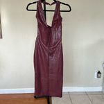 House Of CB  'Jaquetta' Wine Vegan Leather‎ Midi Dress NWOT size XS Photo 2