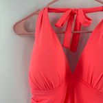 La Blanca  Tankini Top Size 12 NWT Island Goddess Hot Coral Halter Neon Swim Photo 5