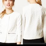 Anthropologie Moth Quilted Jacquard Zip Front Jacket - Ivory - M Photo 1