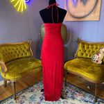 Vintage 90s/Y2k City Triangles Sparkling Cinderella Red Halter Prom Dress Photo 6