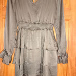 Altar'd State Alter’d State Sage Green Tiered Mini Dress Smocked Waist Long Sleeve Size M Photo 0