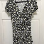 Blue Rain New Black Dress With White And Yellow Flowers Photo 0