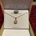 R.H.Macy & Co Sterling silver rose gold tone with fine crystal pendant necklace Photo 0