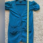 Take Out Women’s Blue Buttoned Cardigan Sweater Sz Medium 100% Cotton Casual Y2K Photo 4