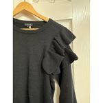 1. State  women's black crew neck long‎ sleeve ruffle sweater size Small Photo 1