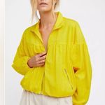 Free People  Now Or Never Yellow Women's Windbreaker Jacket Photo 0