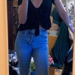 Brandy Melville Black Tie Front Ruffle Top Photo 1