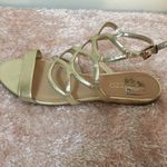 Arezzo Gold metallic Caged strappy sandals Gold Size 6 Photo 5