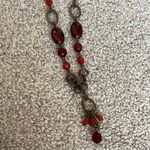 Premier Designs NWOT  Brushed gold and reds statement necklace Photo 3