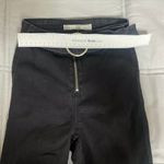 Topshop W25L30 Belted Black Zipper Skinny Jeans Jeggings Ankle Crop Photo 6