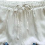 Miami Blue White Floral Embroidered Pockets Tie Pom Pom Hem Shorts Small NEW Photo 2