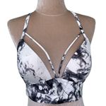 PINK - Victoria's Secret  "Bonded" Marbled Black Grey Strappy Padded Bra Bralette M Photo 11