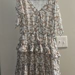 Prómesa Promesa Floral Mini Dress in Cream and Brown Photo 0