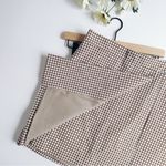 Theory Plaid Tan Checkered Mini Skirt Photo 3