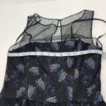 Jill Stuart Jill  Floral Print Organza Mesh Fit & Flare Black Cocktail Dress SZ 6 Photo 6
