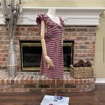 LK Collection pink & grey striped ruffled cocktail dress/ M /Excellent condition Photo 5