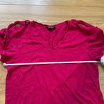Ralph Lauren Lauren  pink v neck top with gold buttons on shoulders size medium Photo 3