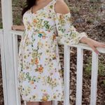 Disney Alice designer collection cold shoulder floral dress M Photo 1