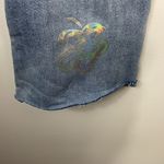 BAR x Olle & Hali Women's Washed Flower Hologram Flare Jeans Size S Blue Photo 6