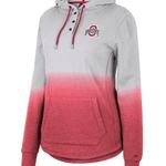 Colosseum Ohio State Scatlett & Gray Aurelia Dip-Dye Snap Pullover Size Large Photo 0