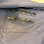 IRO  Women's Hartley Leather Moto Jacket Size 10 In Blue LT Photo 8