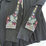 Free People X Marion Embroidered Thermal Waffle Knit Long Sleeve Cuff Top Black Photo 10