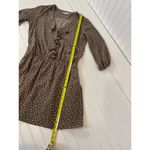 Uniqlo  Womens Dress Brown & White Polka Dot Ruffle V-Neck Casual Mini Size XS Photo 3