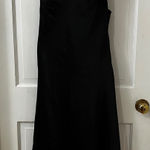 BY ZENDAYA Sz L Black Satin Slip Babydoll Midi Dress Coquette Whimsigoth Size L Photo 0