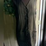 Vintage 90s Worthington pinstriped sleeveless button down vest dress, size 12 Black Photo 1