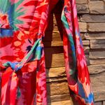 Sunday Up Colorful Long Sleeve Wrap Dress Red Photo 3