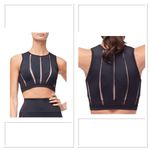 Good American Mixed Mesh Athletic Crop Top Black Size 3/Large Tank Sleeveless Photo 1