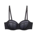 Savage X Fenty Mesh Unlined Strapless Bra with Boning in Black, Size 32D Black Photo 1