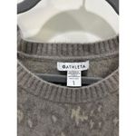 Athleta NWT  Hawthron Wool Blend Animal Print Crewneck Sweater Light Gray Sz L Photo 2