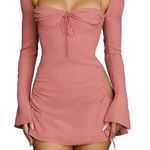 House Of CB BABY PINK CHIFFON CUTOUT HALTER MINI DRESS Photo 0