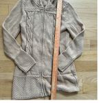 Athleta  Beige Cable Knit Hooded Long Cardigan Small cotton/cashmere blend Photo 2