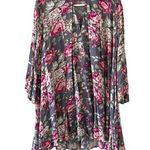 Altar'd State  Floral Tunic Swing Dress Gray Pink Size Small Casual Cute Photo 0