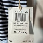 Rusty NWT Breakin Twist Shorts Womens XL Black White Striped Running Gym Unlined Photo 2