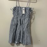 Abercrombie & Fitch Navy and White Checkered Mini Dress Photo 4