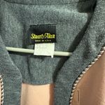 Susan Graver Stuart Alan Vintage Pink Gray Trim Open Front Knit Cardigan Jacket Photo 2