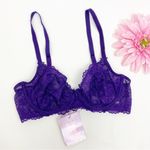 Savage X Fenty Unlined Shimmer Lace Underwire Bra: Purple Photo 1