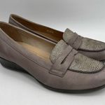 Ecco Shoes Size 41 / 10-10.5 Penny Loafer Snakeskin Taupe Heeled Wedge Comfort Photo 14